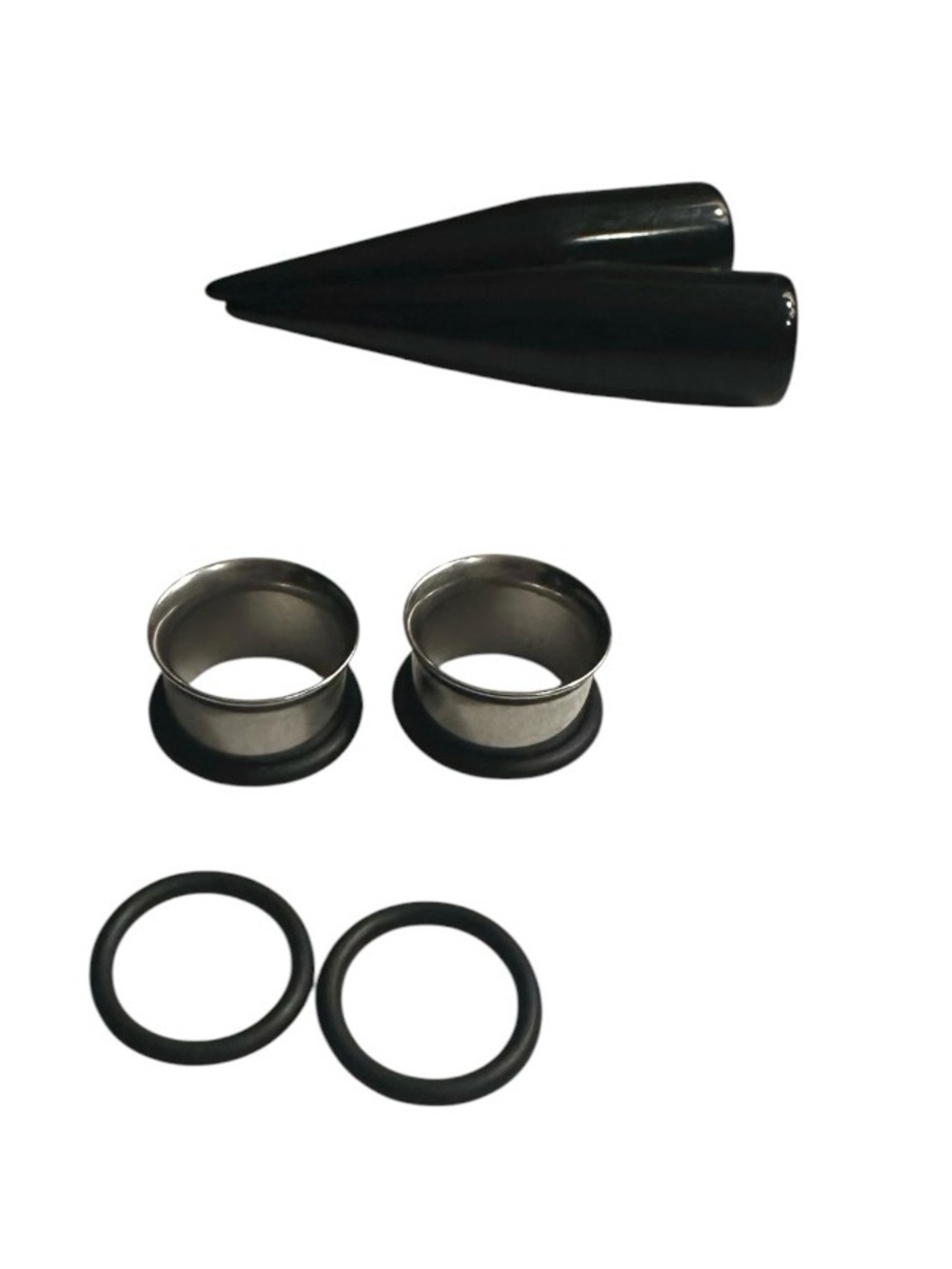 New 14mm Ear Stretching kit set tapers metal tunnel plugs o-rings